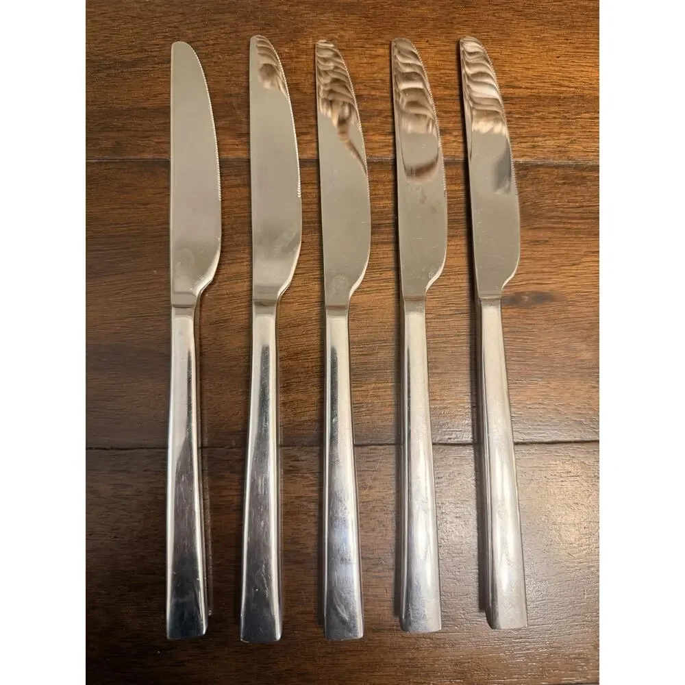 FOOD NETWORK Flatware CHIVE Lot 22 Pieces Stainless Cutlery Knives Spoons Forks